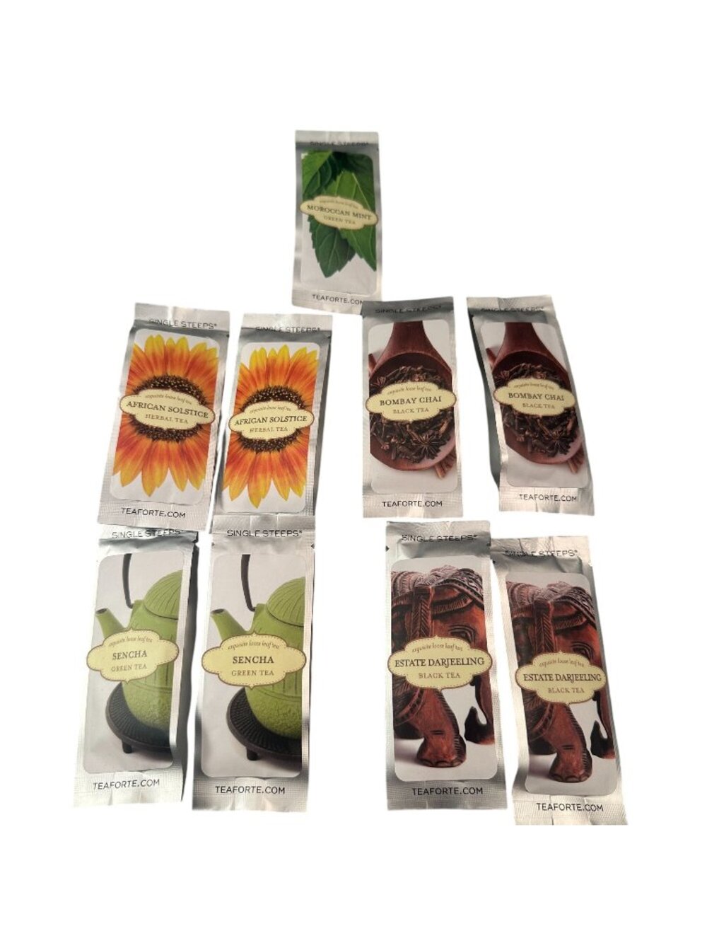 Tea Forte Pouches Single Steeps Loose Leaf Tea World Sampler Bombay Sealed